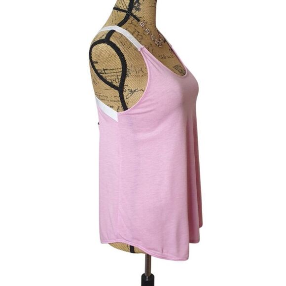 Nike Women's Pink Tank Top Sz M White Logo Straps Dri-Fit Athletic Workout Top - Picture 4 of 7